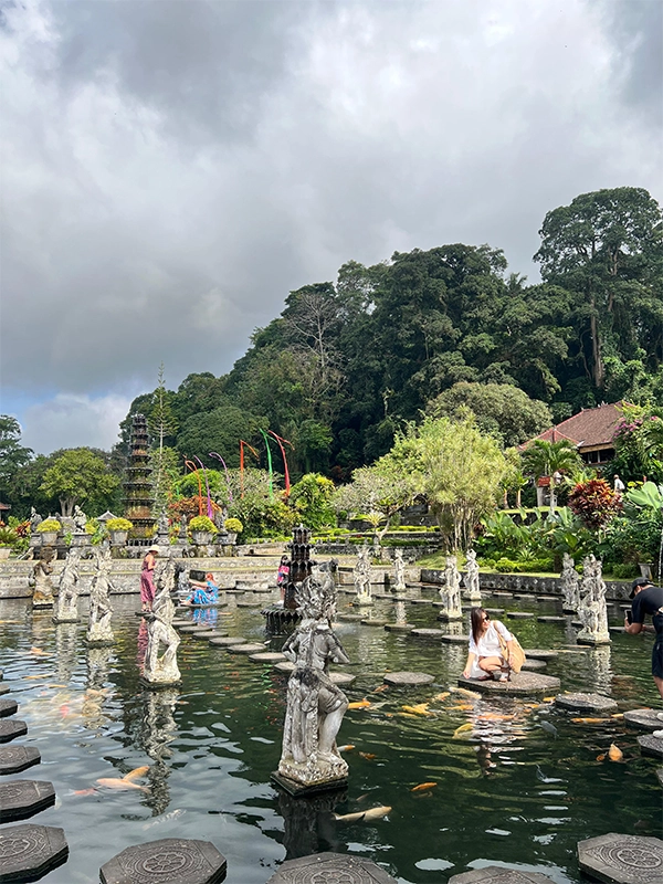 East Bali Tour featuring Tirta Gangga Water Palace, Sidemen Rice Terraces, and Besakih Temple - scenic royal gardens with fountains, lush rice fields in the valley, and Bali's largest Hindu temple on Mount Agung, cultural and nature highlights of East Bali