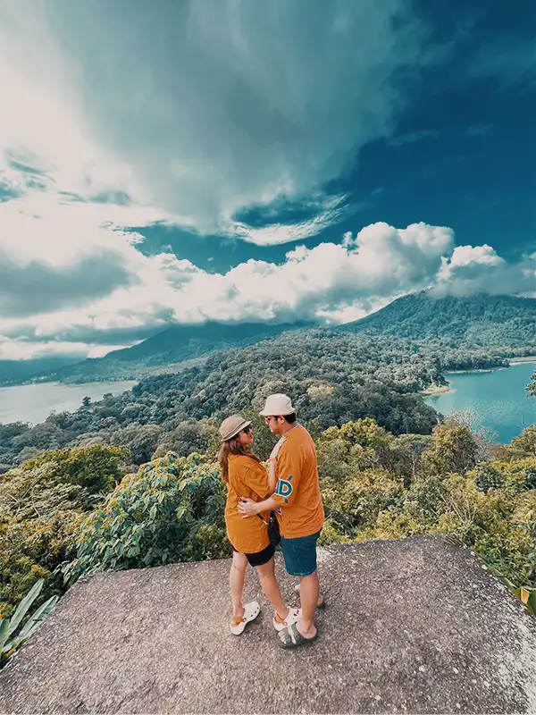 Twin Lake View Bali - Buyan and Tamblingan Lakes in Bedugul, scenic highland panorama in North Bali, breathtaking nature viewpoint, untouched natural beauty of Bali, things to do in Bedugul, private Bali tour to Twin Lakes, serene Bali landscape, nature photography destination in Bali